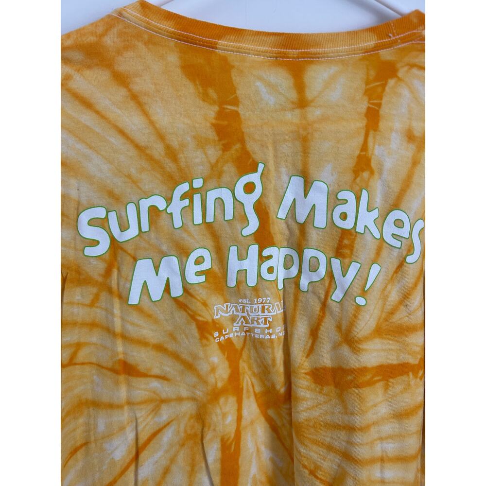 Vintage Natural Art Surf Shop Tie Dye Tee – Surfing Makes Me Happy - Picture 7 of 7